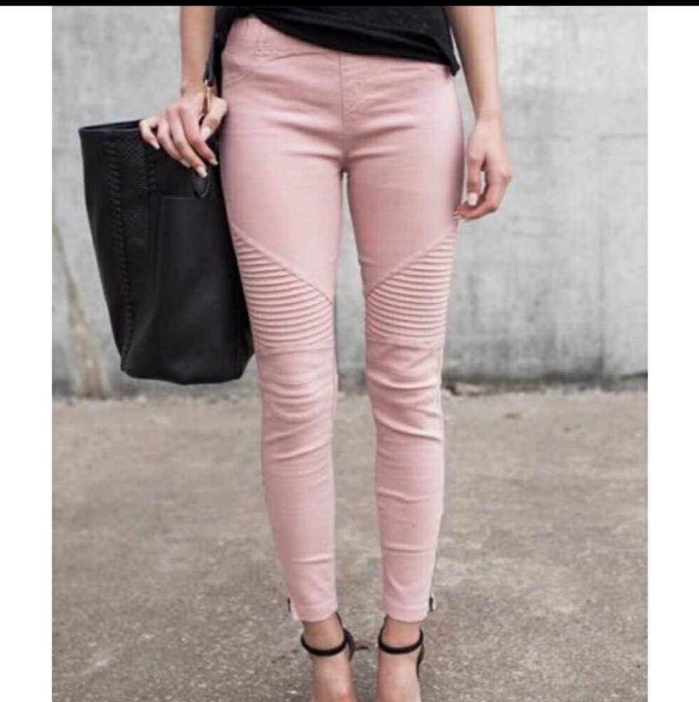 RELISTED Marsala moto zip biker jean leggings - Picture 5 of 8